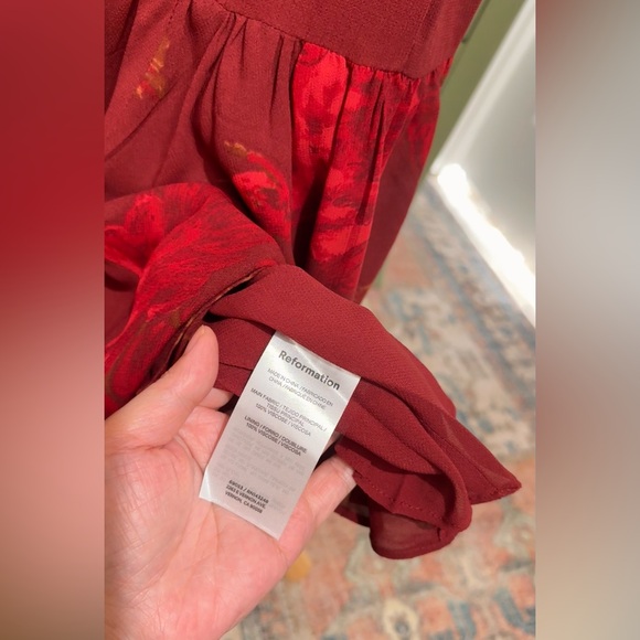 Reformation Irisa Dress In Barcelona Border, brand new, never worn, no flaws. - Picture 16 of 16